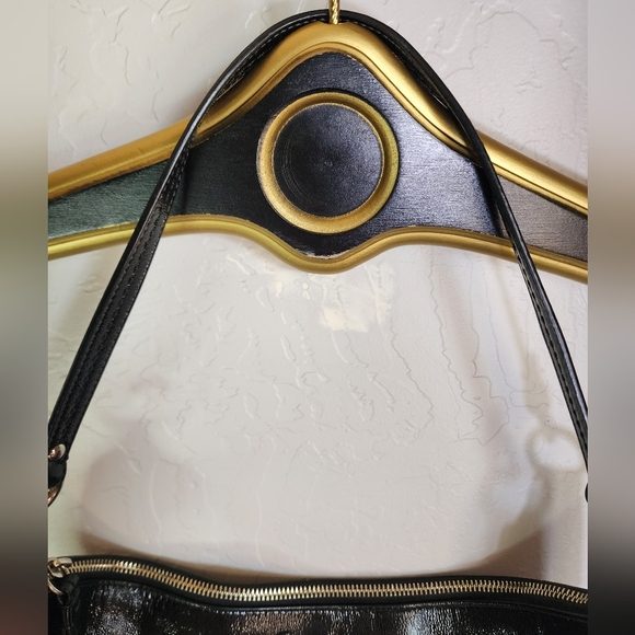 Vintage Coach Black Signature Canvas Shoulder Bag Purse - Picture 8 of 12